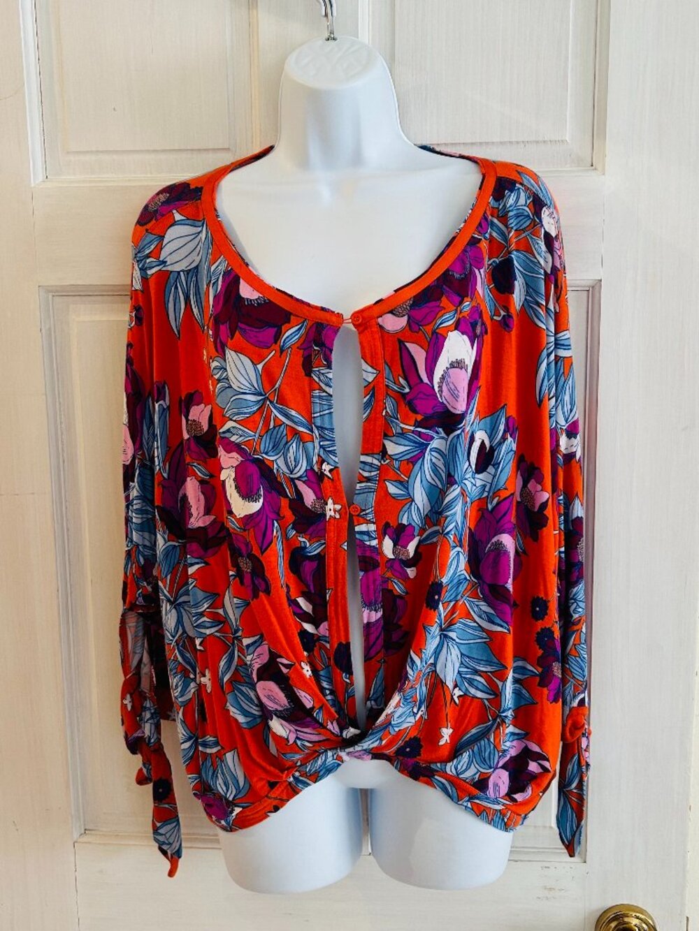 Free People Floral Button Up Top